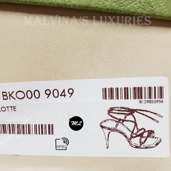 GUCCI SHOES INTERLOCKING G LOGO ANKLE TIE STRAPPY BLACK SANDALS sz 39.5 9.5 - Picture 15 of 15